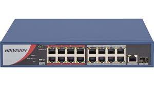 Hikvision 16-Port 100 Mbps Long Range Unmanaged PoE Switch