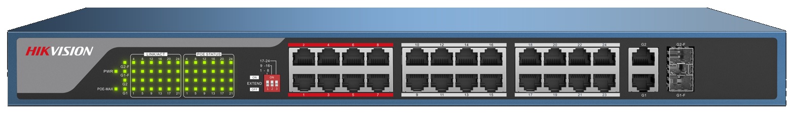 Hikvision 24 Port 10/100 PoE Switch + 2GE Uplink